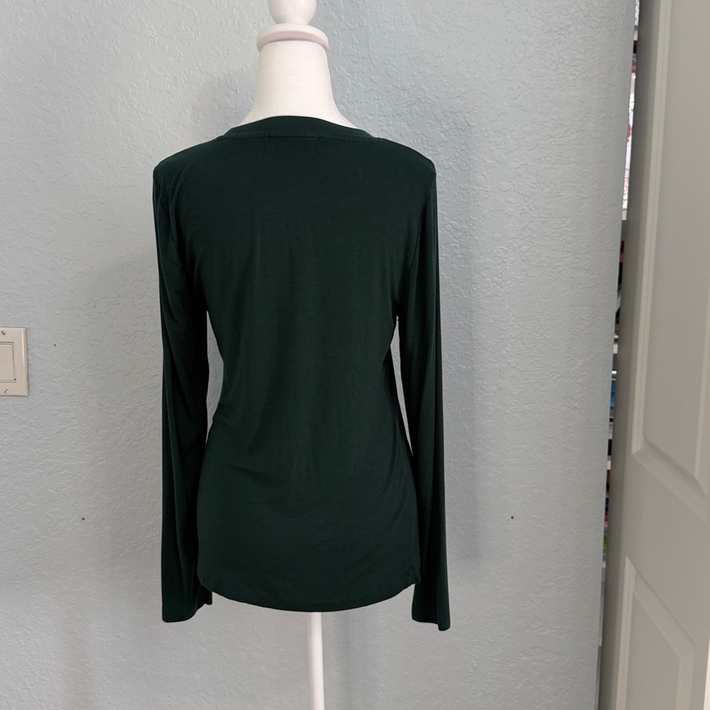 LOFT Dark Green Long Sleeve Top - Picture 7 of 8